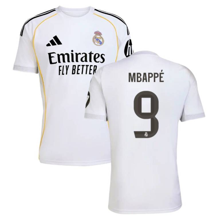 Maillot Real Madrid Domicile 2025 2026 Mbappé
