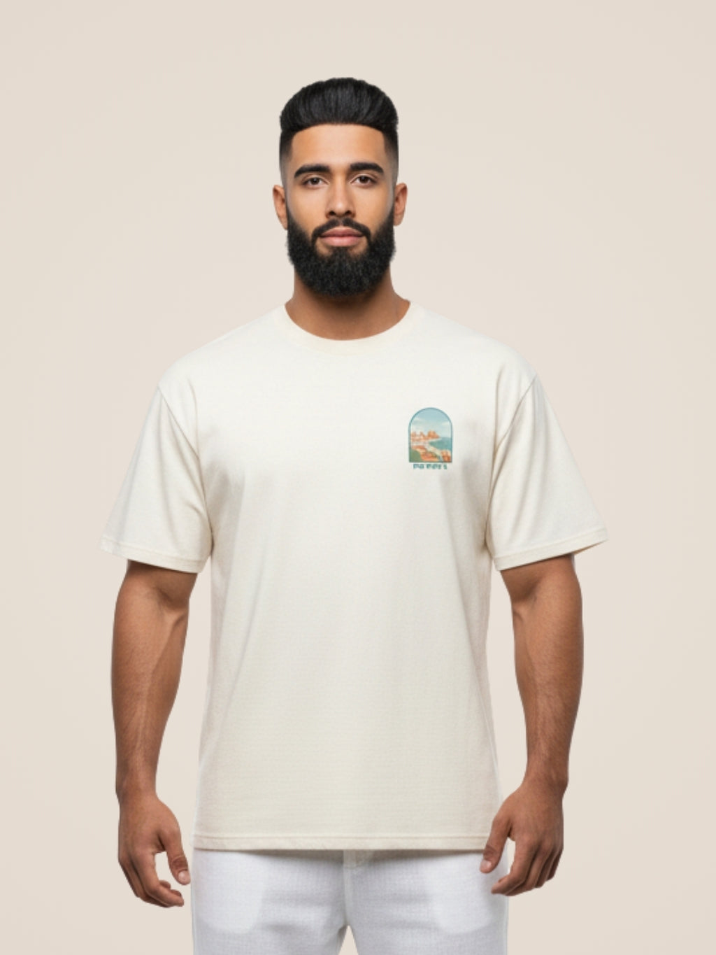 T-Shirt Beige La Vue d'Oran pour Homme - View 2