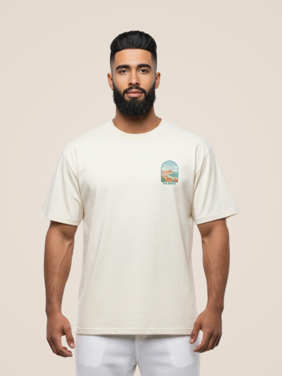 T-shirt à manches courtes beige La Vue d'Oran - Homme - View 2