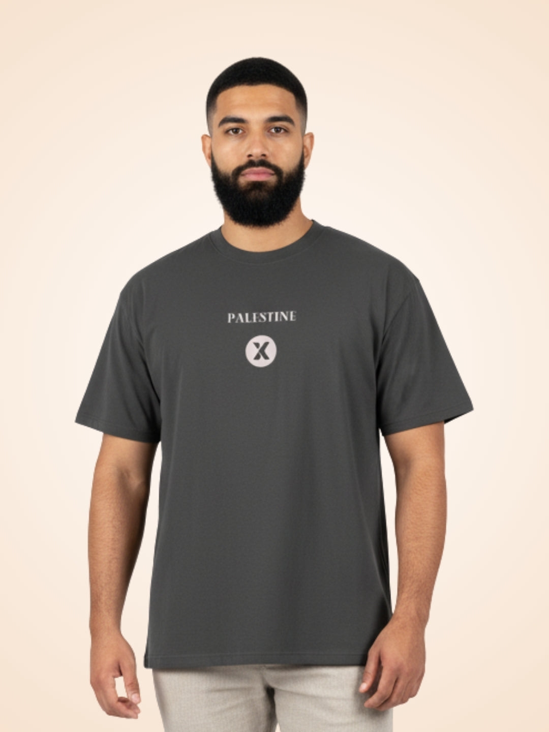 T-Shirt à manches courtes noir Palestine Outline - View 2