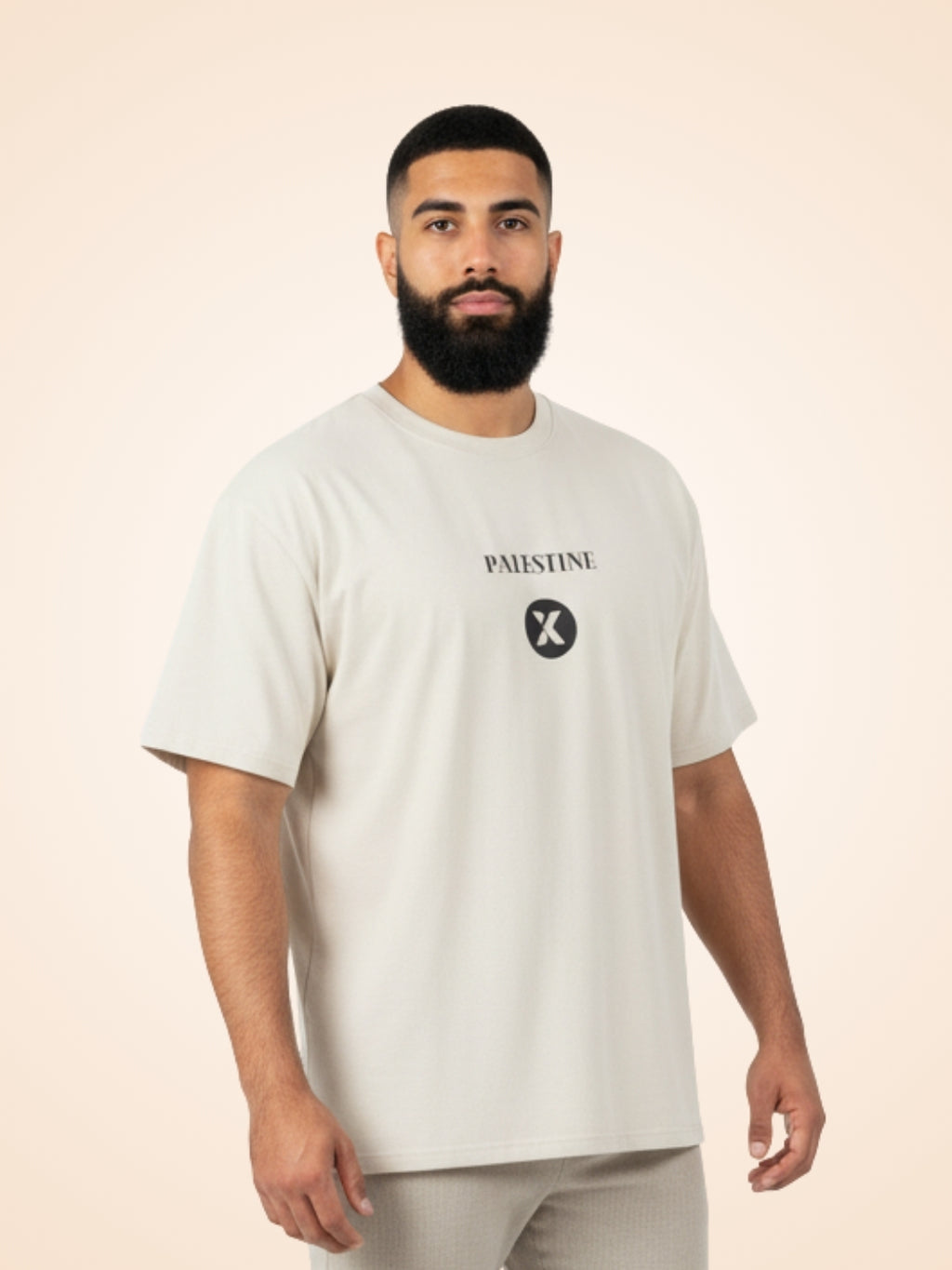 T-Shirt Beige Palestine Outline pour Homme - View 2