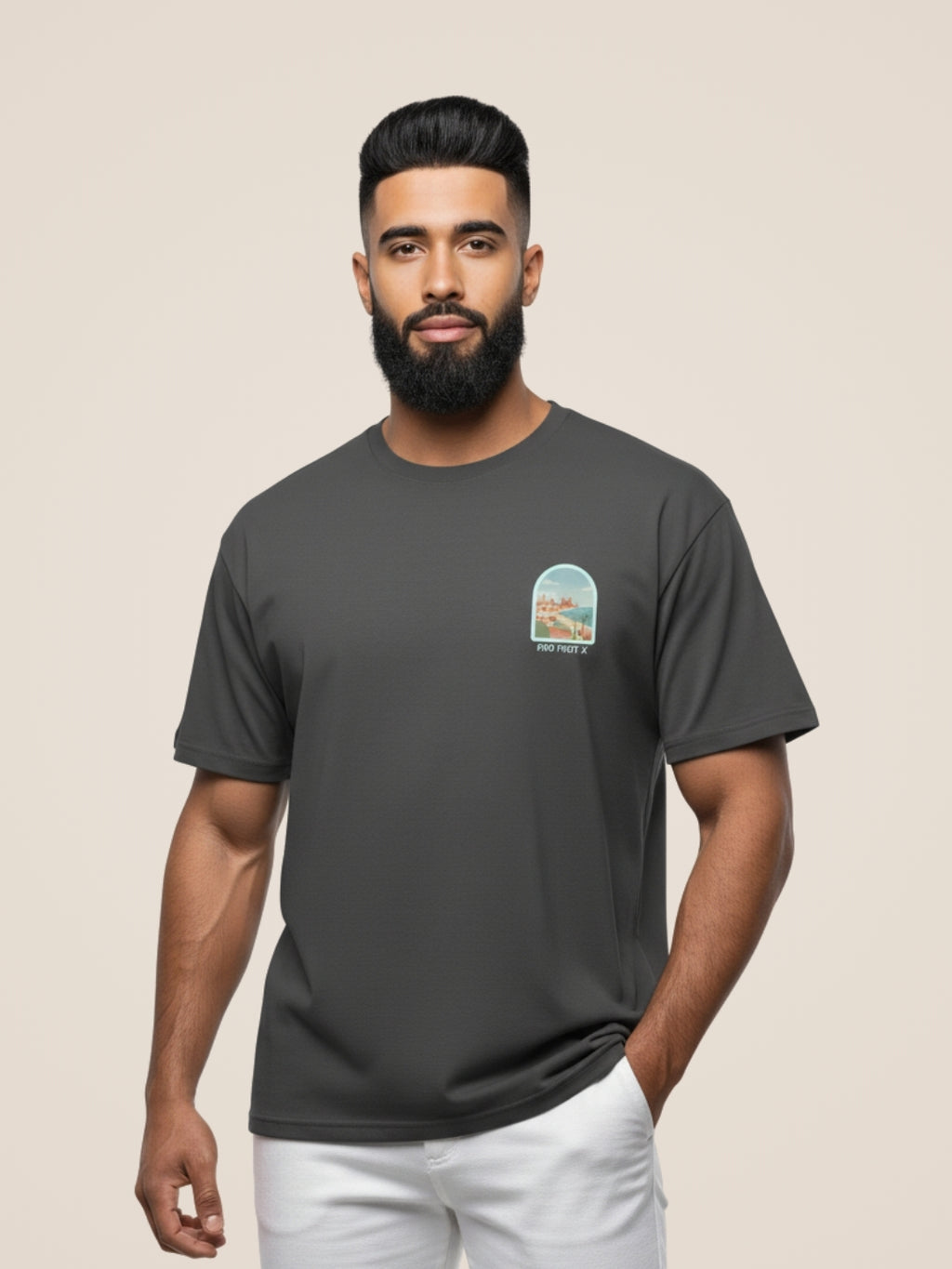 T-Shirt Noir La Vue d'Oran pour Homme - View 2