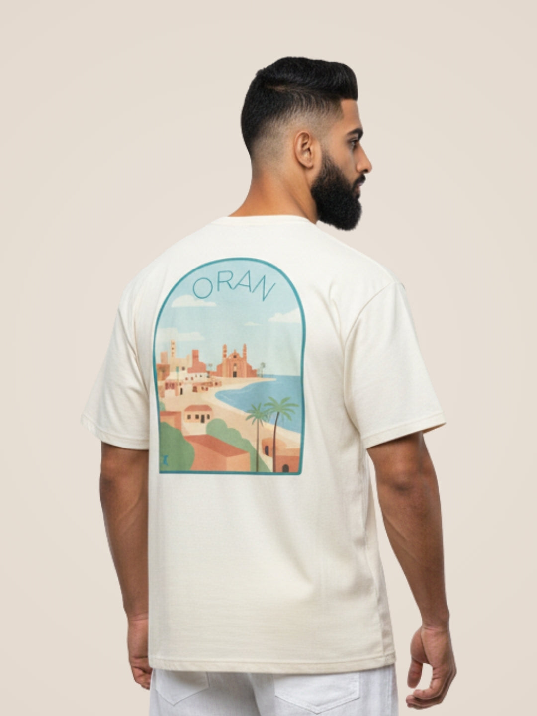 T-shirt à manches courtes beige La Vue d'Oran - Homme - View 1