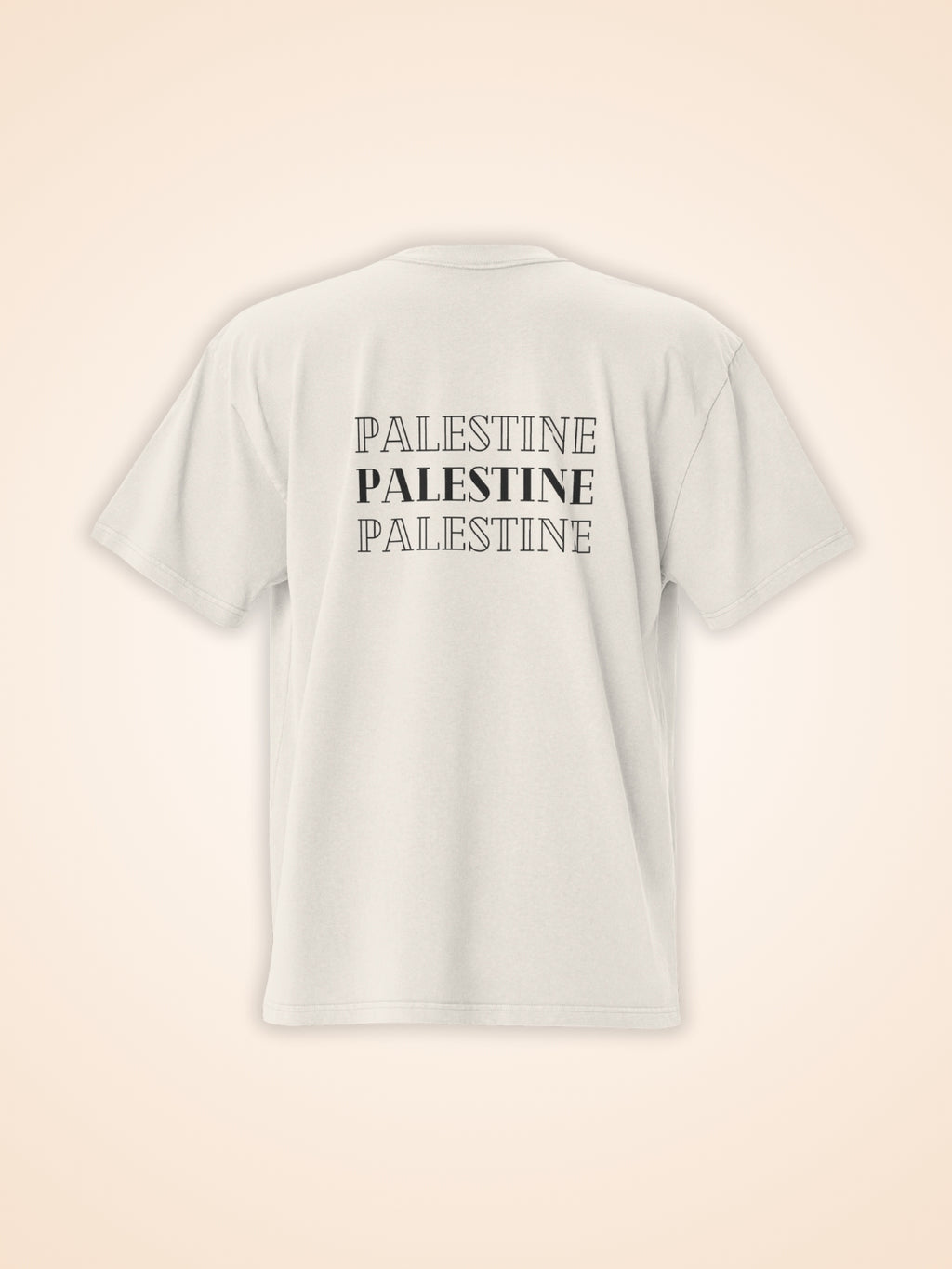 T-Shirt Beige Palestine Outline pour Homme - View 3