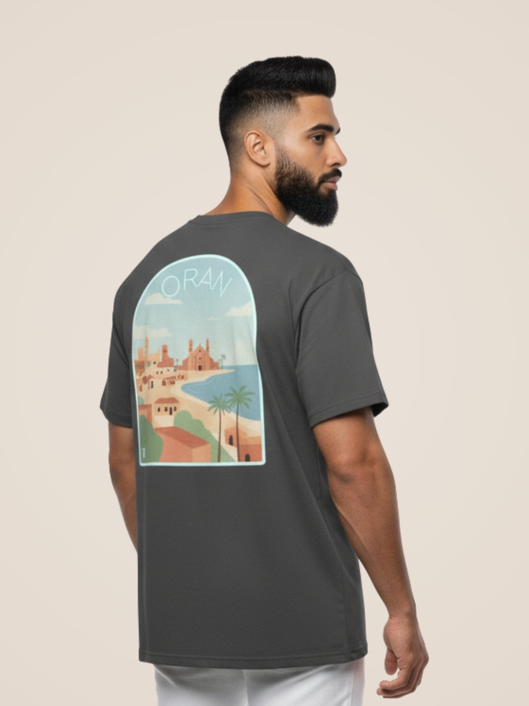 T-shirt à manches courtes noir La Vue d'Oran - Homme - View 1