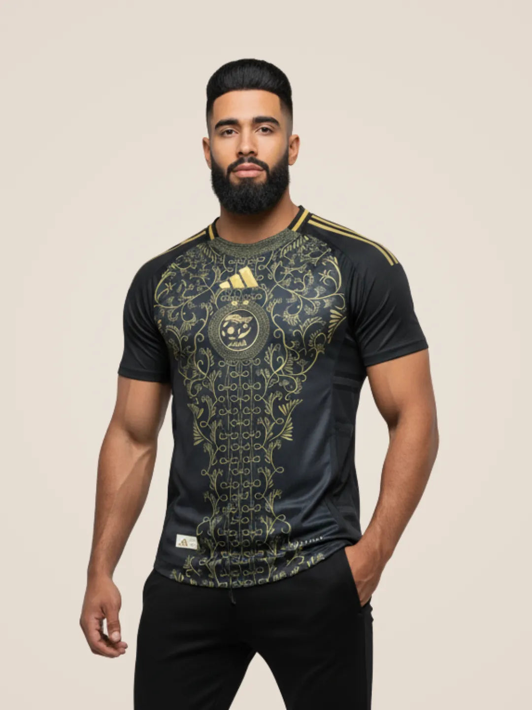 Maillot Algérie Karakou Noir 2025 pour Homme - View 1