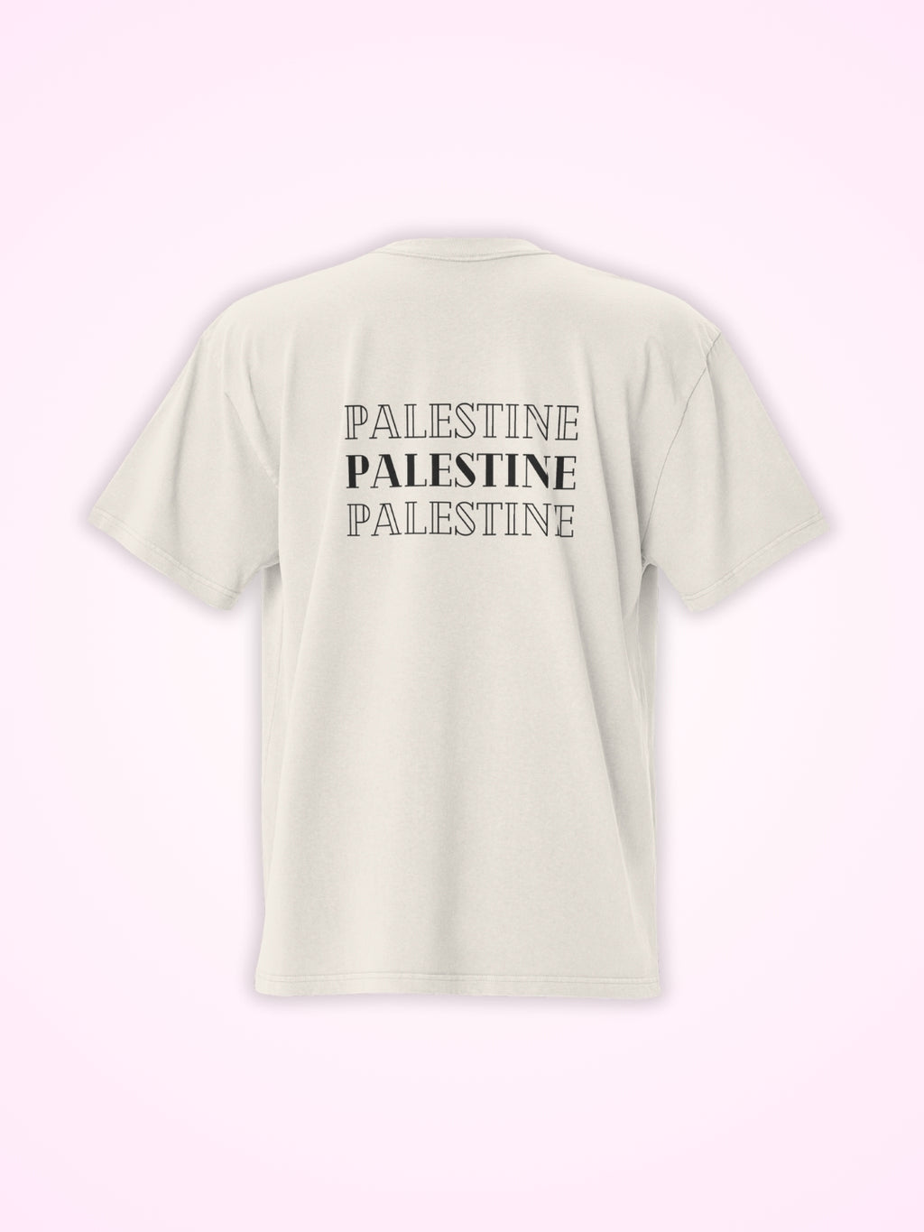 T-Shirt Beige Palestine Outline pour Femme - View 3