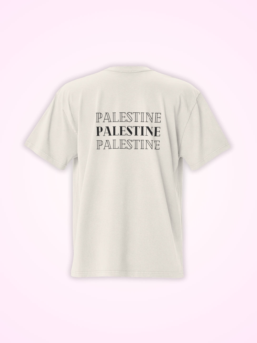T-Shirt Beige Palestine Outline pour Femme - View 3