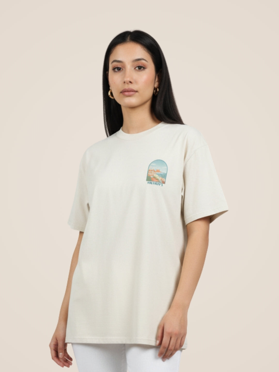 T-shirt à manches courtes beige La Vue d'Oran - Femme - View 2